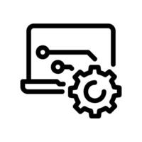 Precision Configuration Process Symbolized on Laptop Screen with Cogwheel vector