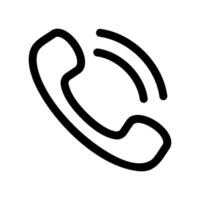 Telephone Handset Outline Icon with Waves Indicating Active Call Ring vector