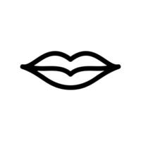 Clean Line Art Illustration of Smiling or Pouting Lips vector