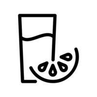 Outline Icon of Water Glass with Lemon Slice Garnish for Refreshment vector