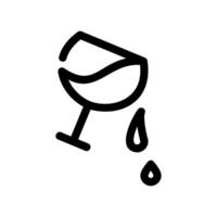 Tilted Wine Glass with Two Small Drops Falling Illustration vector