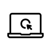 Minimalist Notebook Device Symbol with Selection Arrow on Screen Display vector