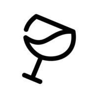 Tilted Wine Glass Icon Showing Angled Liquid Level vector