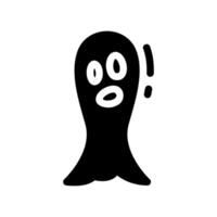 Funny Cartoon Ghost Figure with Scared Expression vector