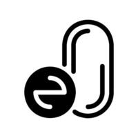 Monochrome Icon Showing Round Tablet and Oblong Capsule Medication vector