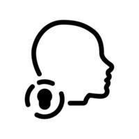 Face Recognition Unlock Icon Head Profile with Keyhole Symbol vector