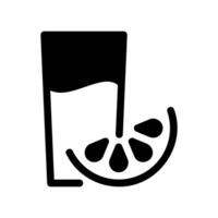 Refreshing Drink in Glass with Citrus Slice Garnish Icon vector