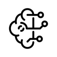 Abstract Brain Outline Combined with Digital Network Circuitry Connections vector