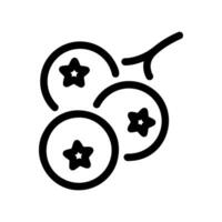 Cluster of Stylized Berries with Leaves on Stem Outline Icon Design vector