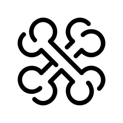 Crossed bones spooky Halloween line art icon
