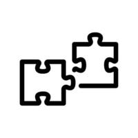 Outline Icon Showing Two Interlocking Jigsaw Puzzle Pieces Connected vector