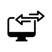 Monitor Graphic Depicting Sending and Receiving Data Flow vector