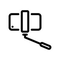 Selfie Stick Holding Smartphone Horizontally for Photo or Capture vector