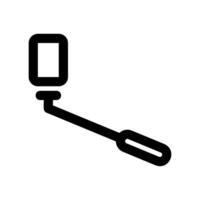 Selfie Stick with Smartphone Mount Outline Icon Simple Graphic Design vector
