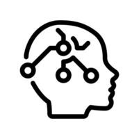 Human Head Profile Outline Containing a Digital Network or Circuit Diagram vector