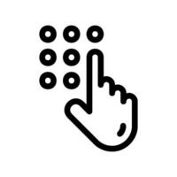 Hand Icon Entering Pin Code on a Numeric Keypad for Secure Access Gate ID vector