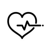 Cardiology Icon Showing Heart Outline with Active Heartbeat Pulse Line vector