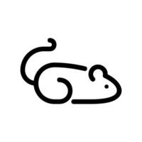 Simple Outline Icon Depicting a Laboratory Mouse or Rat for Research vector
