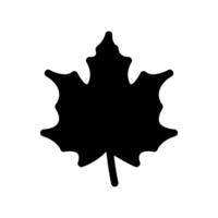 Solid Black Icon Depicting a Single Maple Leaf Shape vector