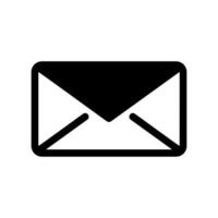 Solid Black Envelope Icon Representing Mail or Digital Communication Message vector
