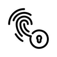 Fingerprint Unlock Symbol Featuring Outline of a Circular Keyhole Lock vector