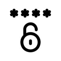 Asterisks Representing Secure Password Displayed Above an Unlocked Padlock Graphic vector