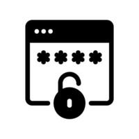 Unlocked Browser Window Showing Password Entry Field with Asterisks vector