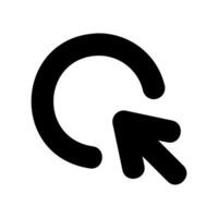 Arrow Cursor with a Bold Circular Graphic Representing a Mouse Click Action vector