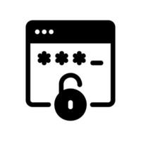 Secure Login Interface Icon Showing Password Asterisks and a Locked Padlock vector