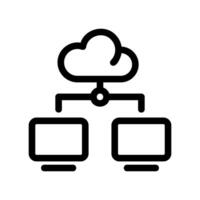 Cloud Computing Icon Cloud Symbol Connected to Two Computer Screens vector
