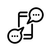 Line art icon representing mobile chat and online conversation vector