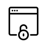Browser Window Icon with Unlocked Padlock Displaying Unsecured Connection vector