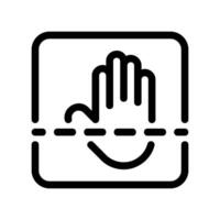 Biometric Hand Scan Icon Indicating Palm Recognition Technology for Security vector