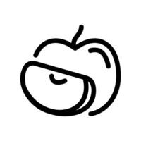 Graphic Icon Pairing a Whole Apple with a Single Slice vector