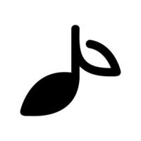 Stylized Musical Eighth Note Symbol Combined with a Simple Leaf Shape Icon vector