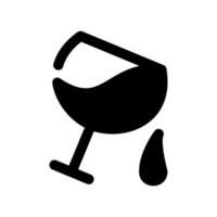 Wine Glass with Liquid Dripping in Multiple Streams vector