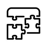 Three Interlocking Jigsaw Puzzle Pieces Forming a Connection Icon vector