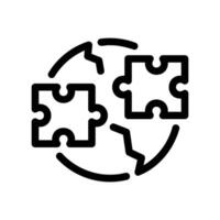 Puzzle Pieces Fitting Together within Circle Symbolizing Global Integration vector