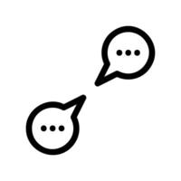 Interconnected dialogue bubbles forming communication symbol vector