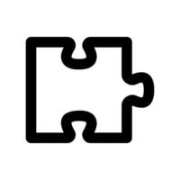 Single Jigsaw Puzzle Piece Outline Graphic Isolated on White Background vector