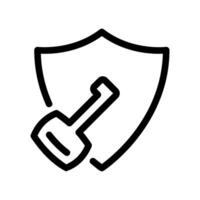 Secure Access Representation Featuring Digital Key within Outlined Shield Icon vector