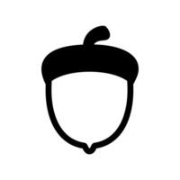 Simple Outline Illustration of an Acorn Nut Fruit vector