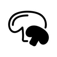 Simple Graphic Icon Depicting Two Mushrooms of Different Sizes vector
