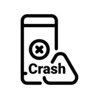 Mobile Phone Crash Error Message with Warning Triangle and Crossed Circle vector