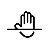 Hand Palm Outline Positioned Above Line Representing Biometric Surface Scan vector