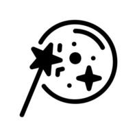 Mystical Magic Wand with Stars Inside a Circle vector