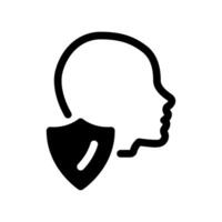 User Profile Protection Icon Featuring a Security Shield vector