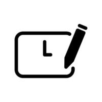 Time Management Icon Note Pad with Clock Symbol Pencil Edit Tool vector