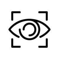 Eye within Scanning Reticle Square Brackets for Iris Recognition Security Tech vector