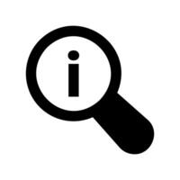 Magnifying Glass Over Information Symbol for Data Search vector